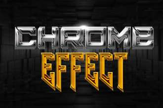 convert realistic 3d chrome effect into your logo or text