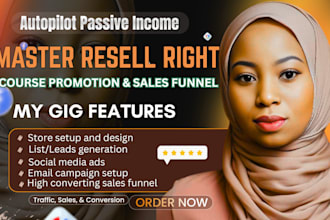 set up email marketing for master resell right courses to earn passive income