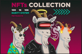 design custom nft art collection with 100, 1k, 10k nft
