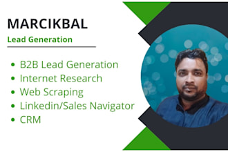 do b2b lead generation, web research, and data scraping