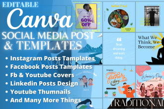 design amazing social media posts, banner ads and canva templates
