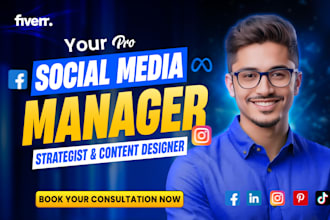 be your social media manager, social media marketing content creator