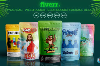 design marijuana, cbd product, hemp, weed label, mylar bag and pouch packaging