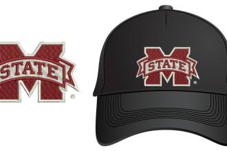 do hat logo embroidery digitizing into dst pes in 1hour