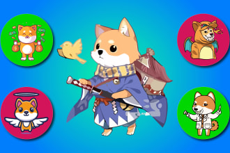 do crypto currency, shiba inu, shiba full body mascot, token, meme, animal logo