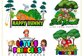 design creative baby shop, kids shop, logo with new in 1 day