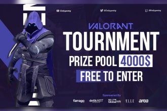 design professional esports tournament banner or thumbnail for gaming event