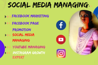 do organic facebook page promotion,instagram and youtube managment