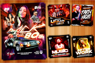 design event,business,party and dj flyers and social media banners