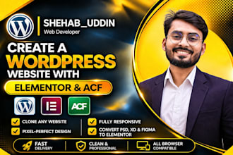 design responsive wordpress website with elementor and acf