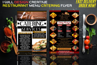do a restaurant menu, catering menu, fast food