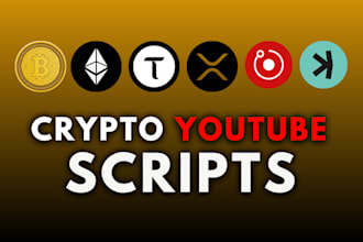 write youtube scripts for bitcoin, kaspa, eth and meme coins