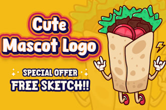 design cute mascot and character logo illlustration