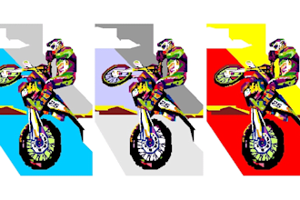 draw amazing pop art motocross freestyle for you