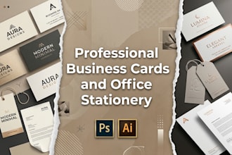 design minimal business card, office stationery and clothing tags in 2 hrs