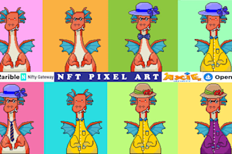 create pixel art nft 64 bit collection for you