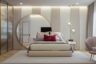 design bedroom interior with 3d renders