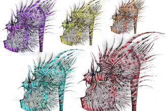create drawings of unusual shapes and silhouettes of shoes