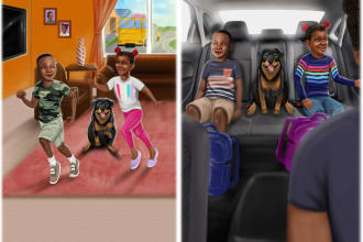 do african american children book or cover art illustrations