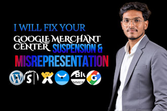 fix google merchant center suspension, misrepresentation and feed errors
