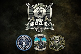 do vintage, skull, military patch, sticker, hipster badge logo design
