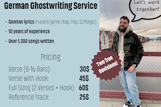 write you an amazing german rap or pop song