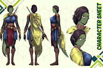 draw a custom anime dnd character sheet in my unique art style