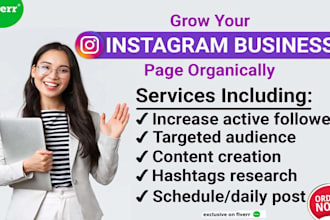 be your instagram manager organic growth and engagement content creator