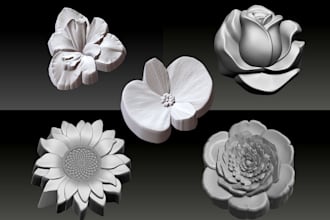 3d model of flowers  for 3d print , mold or cnc