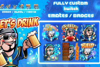 draw and animate top quality twitch emotes or sub badges