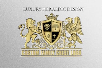 design luxury family crest coat of arms and heraldic logo
