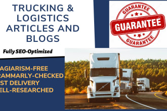 write SEO articles on trucking, logistics, and supply chain