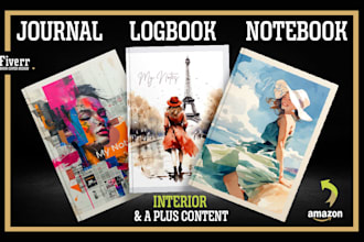 design KDP book cover, journal, logbook, notebook, fix design, sketchbook