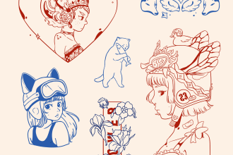 draw a custom minimalist cute tattoo in my style