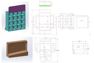 do packaging structural design, box mockup, die line, render
