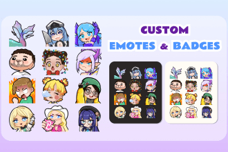 make sticker emote emoji badge for twitch, youtube, telegram, tiktok, discord