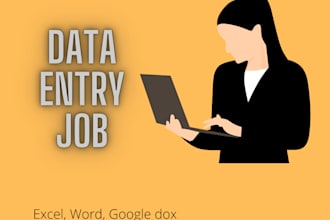do data entry in word excel spreadsheet in 2 days