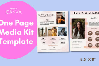 design one page media kit template