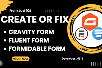 create or fix gravity form, fluent form or formidable form
