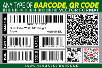 do barcode label, sticker, tag, qr code, isbn code, solutions in 1 hour