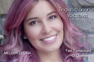 record an american english and neutral spanish voice over