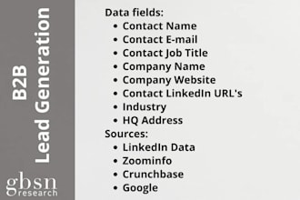 provide data entry, lead gen, data collection, and email validation services