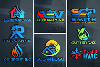 design plumbing heating air conditioning hvac oil gas solar home logo