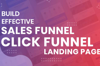 build clickfunnels sales funnel, landing page, and gohighlevel funnel design