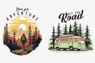 do traveling and hiking t shirt design on your concept