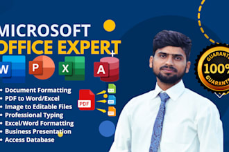 do ms office excel, word, powerpoint, and access tasks expertly