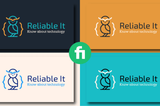 design tech startup crypto security modern technology logo
