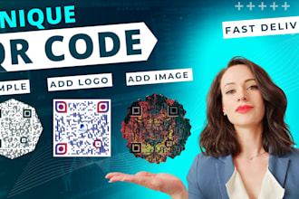 design a unique custom, catchy qr code with your logo, image, color