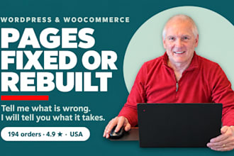 consult on or modify pages for your wordpress or woocommerce site