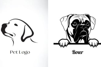 desigm amazing hand drawn or custom line pet,animal,dog and cat logo